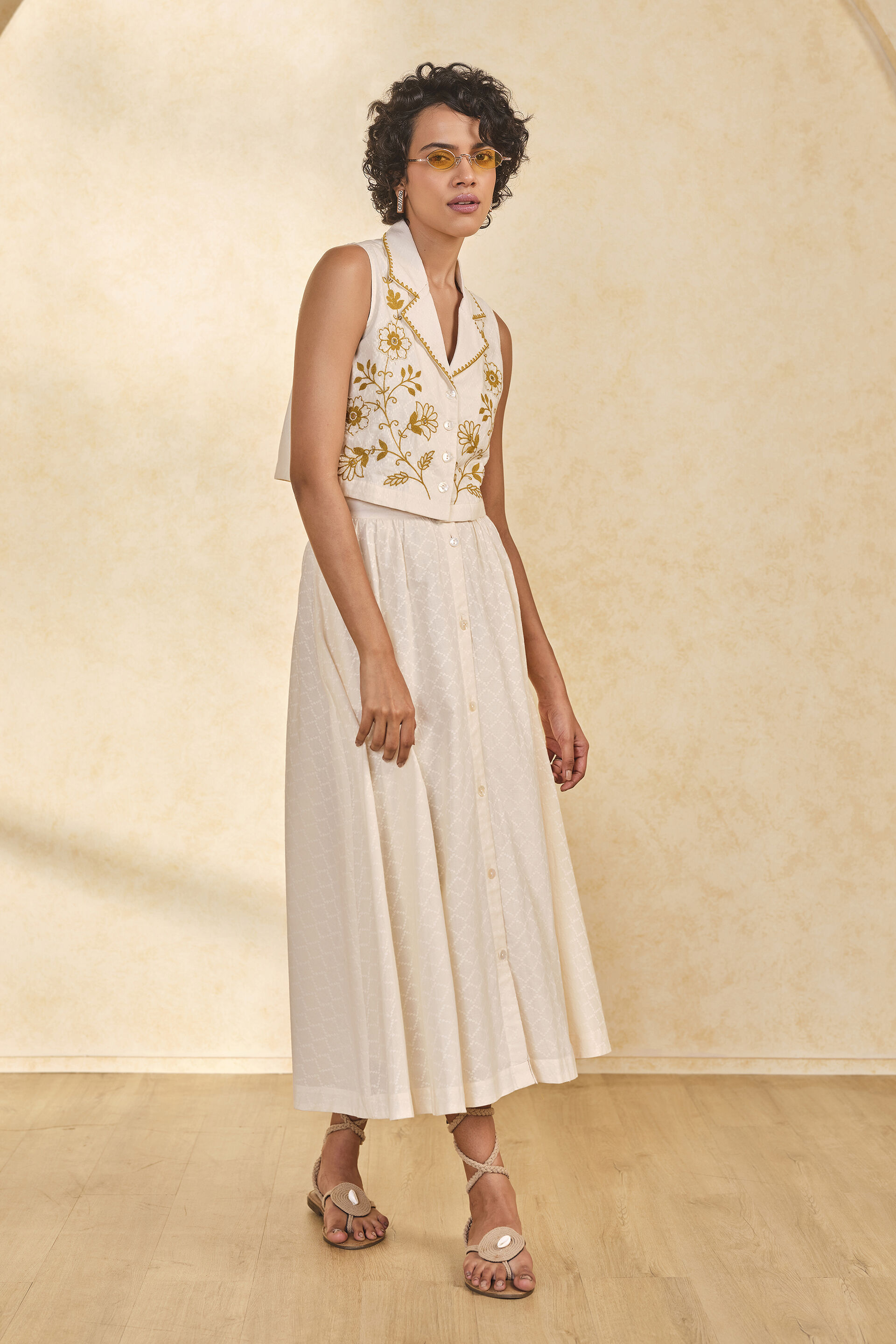 Petal Pop Skirt Set, Off White, image 12